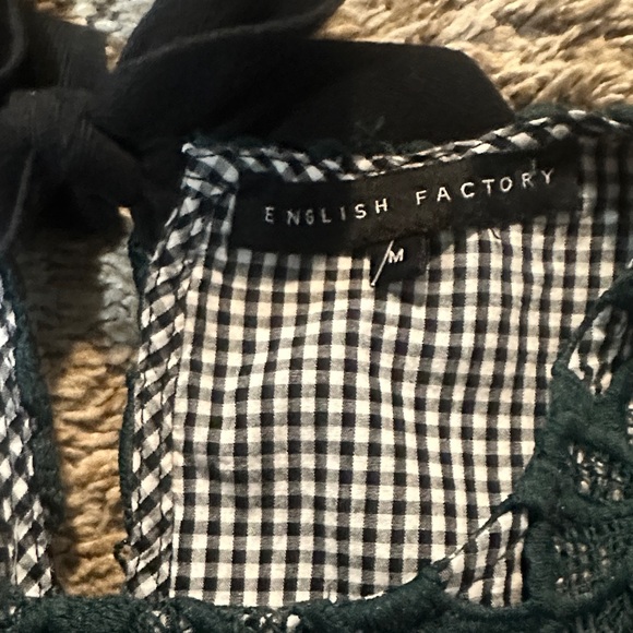 English Factory Lace Overlay Blouse - Dark Green - Picture 3 of 5